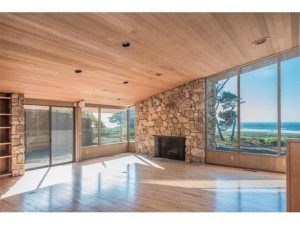 Living room with fireplace.