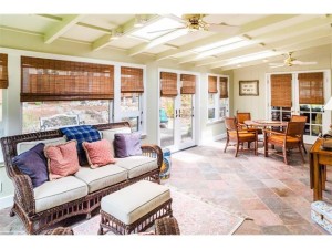 Family room with slate flooring for easy indoor/outdoor ease.