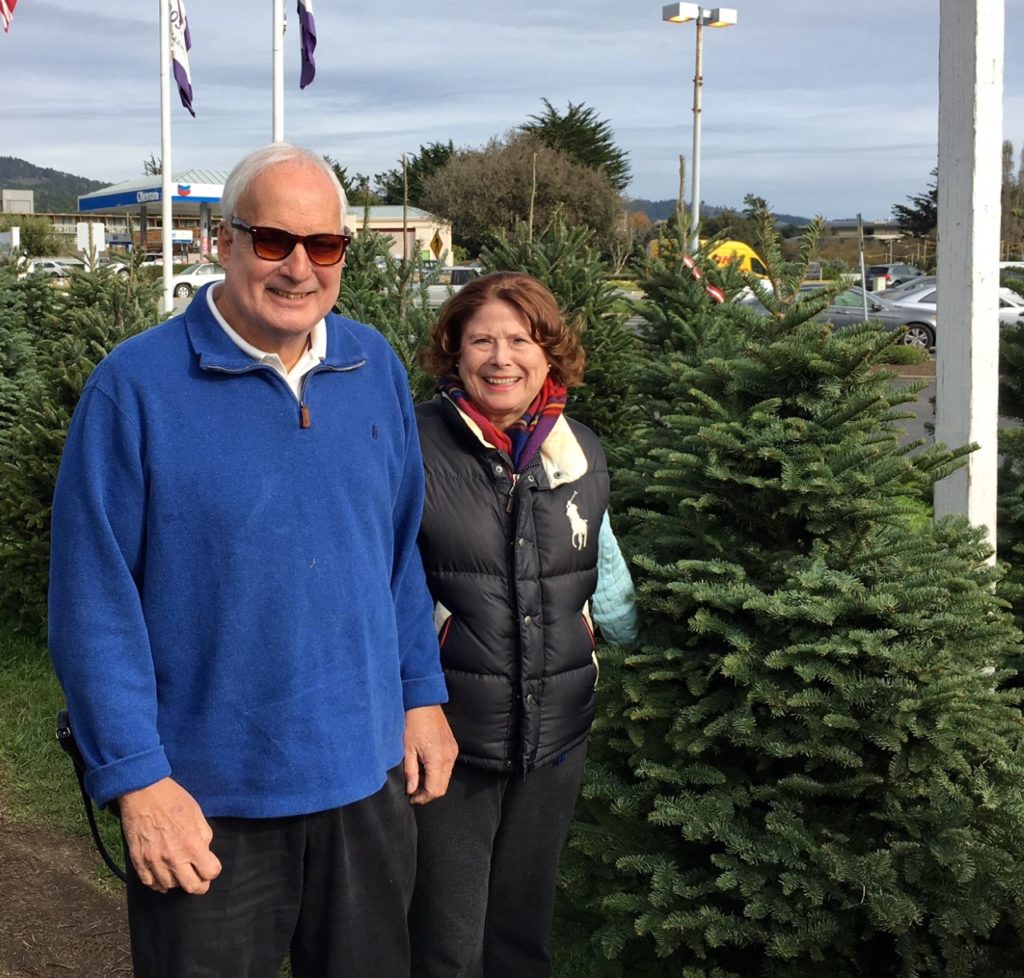 Picking out the Noble Fir Christmas tree in Carmel.